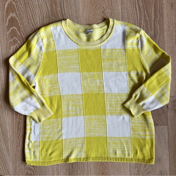 Cabi Checkerboard Pullover Sweater Large - Picture 2 of 6